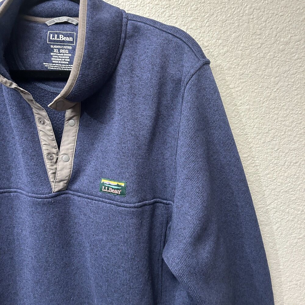 L.L.Bean Men's Sweater Fleece Pullover Bright Navy Size XL Reg Slightly Fitted - Picture 11 of 15